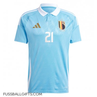Belgien Timothy Castagne #21 Fußballbekleidung Auswärtstrikot EM 2024 Kurzarm Belgien Timothy Castagne #21 Fußballbekleidung Auswärtstrikot EM 2024 Kurzarm
